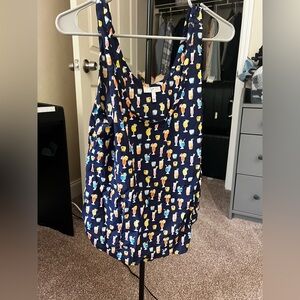 Joie Navy Cocktail Print Tank Top